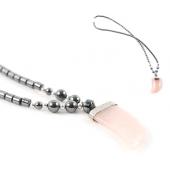 Rose Quartz Claw Pendant Hematite Beads Stone Chain Choker Fashion Women Necklace